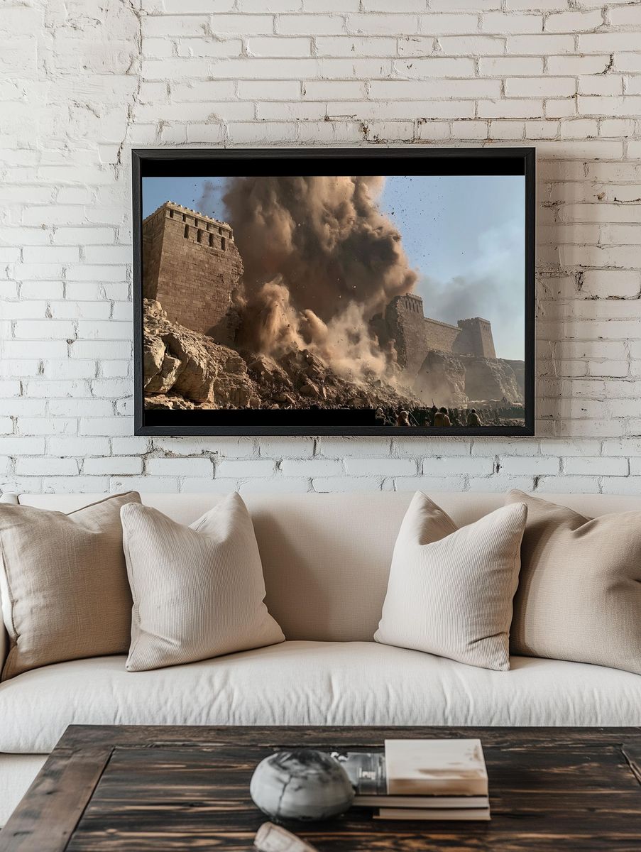 Ancient Fortress Explosion Poster. room preview