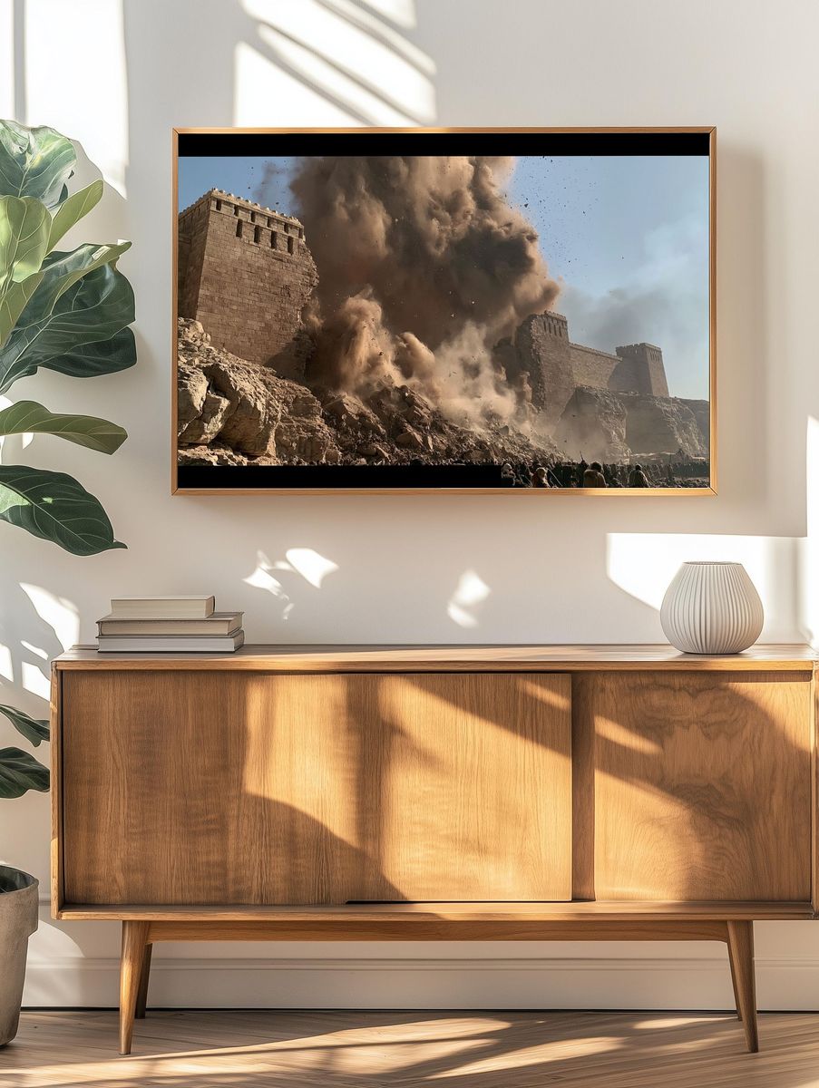 Ancient Fortress Explosion Poster. — room view 3