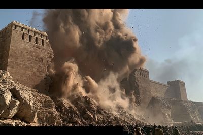 Ancient Fortress Explosion Poster. poster