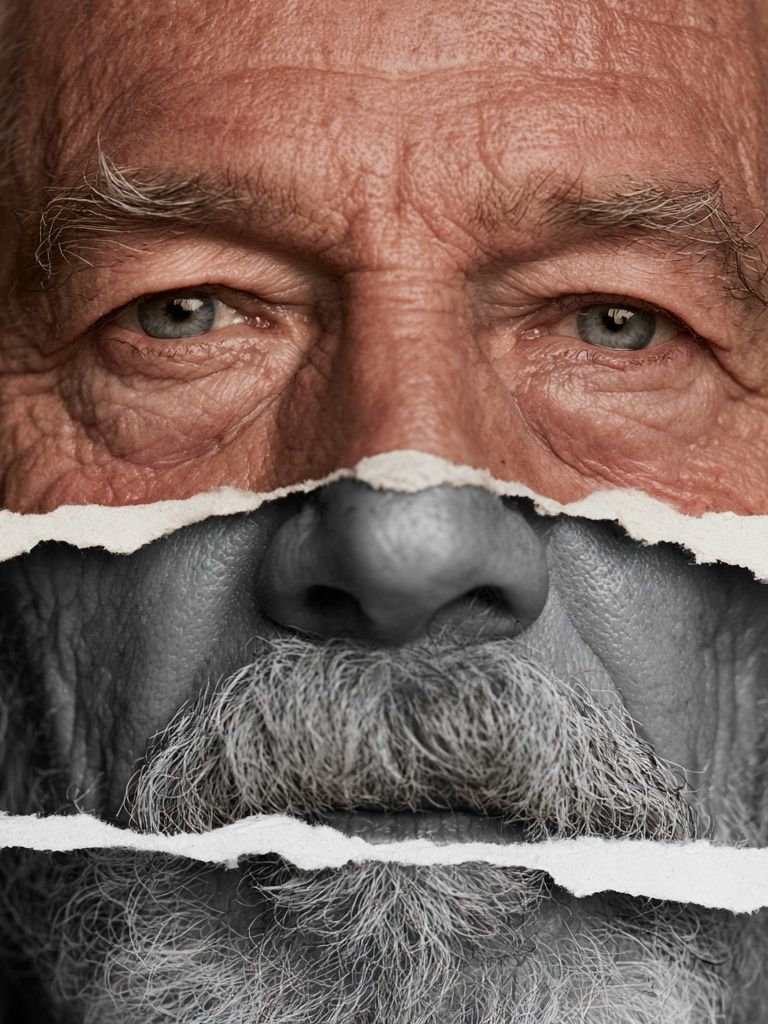Torn Portrait Collage Photography Poster. poster detail