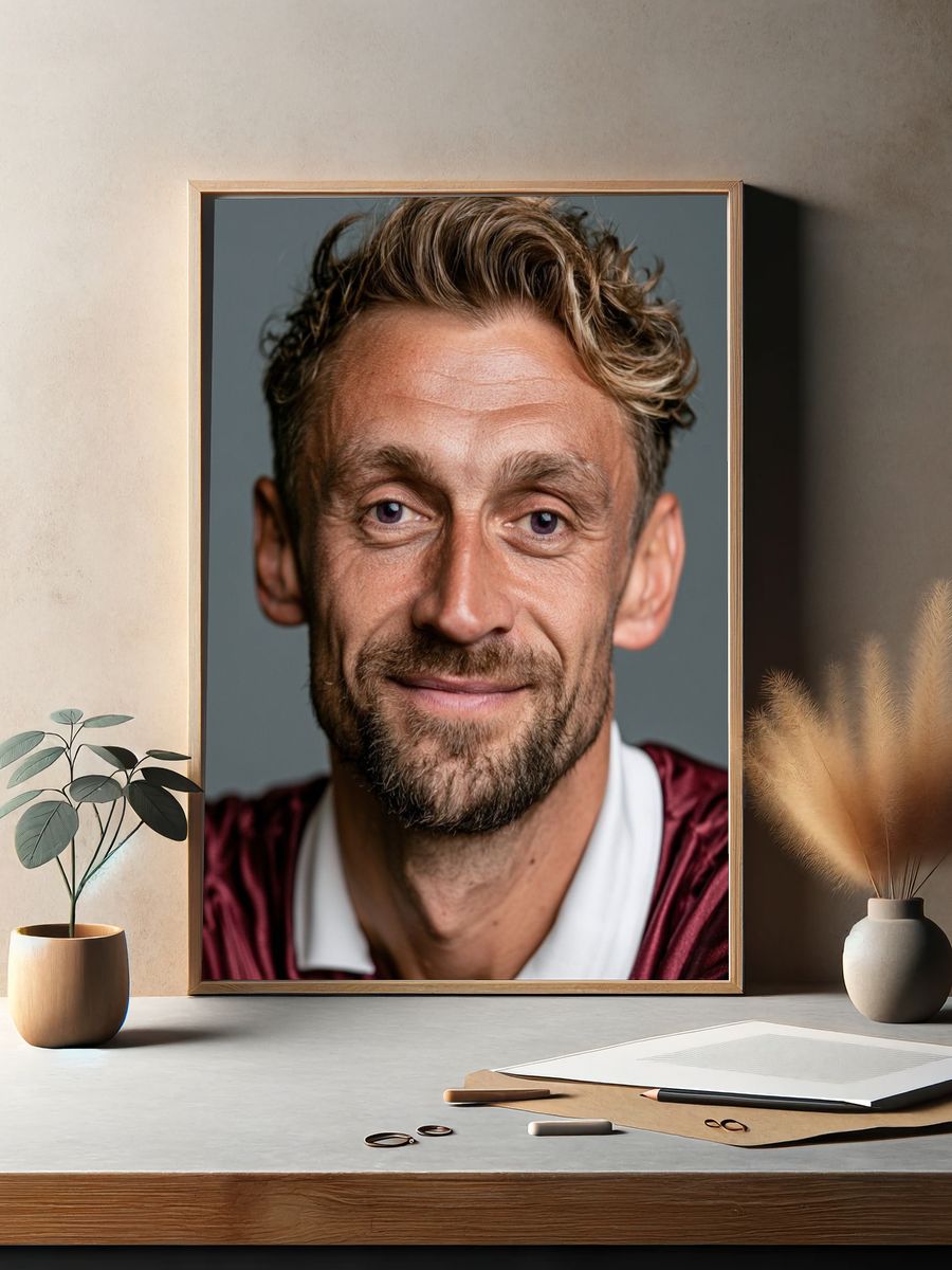 Smiling Man Portrait Photography Poster. — room view 2