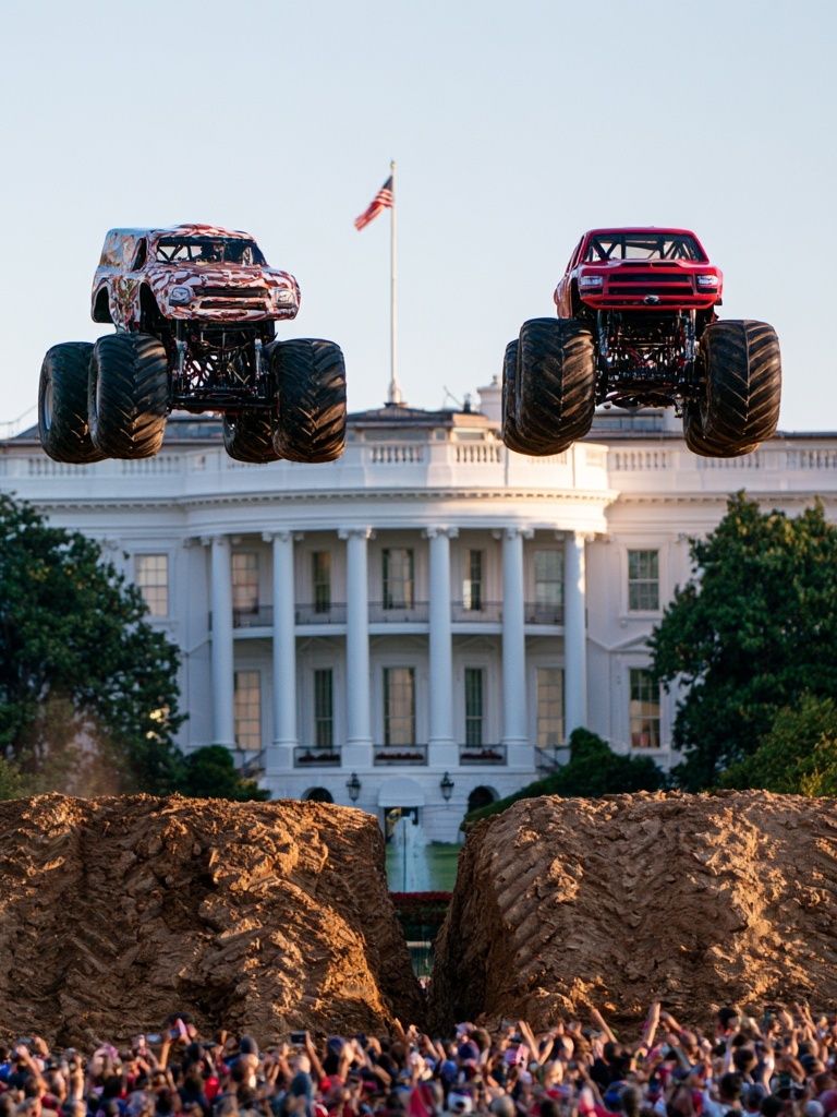 Monster Trucks at the White House Poster. poster — photography art