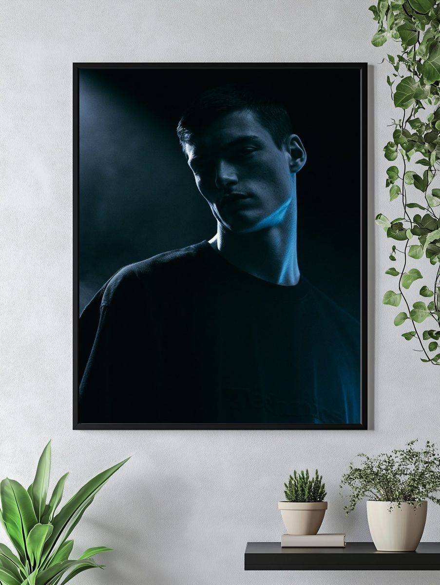 Blue Shadow Portrait Poster. — room view 4