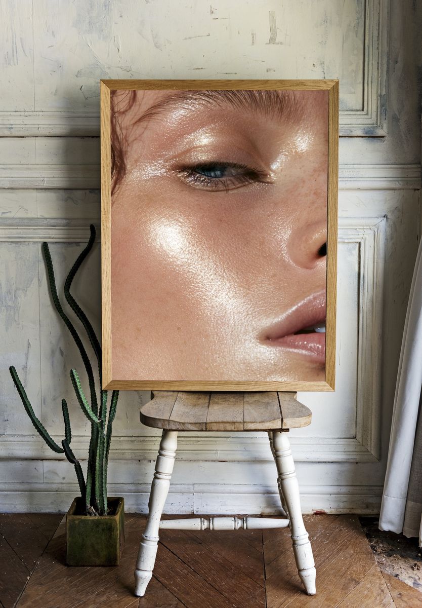 Glossy Beauty Portrait Poster. — room view 1