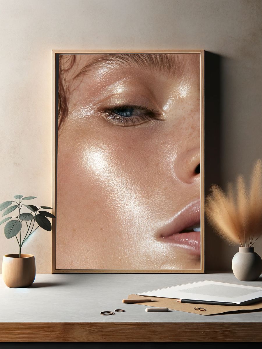 Glossy Beauty Portrait Poster. — room view 2