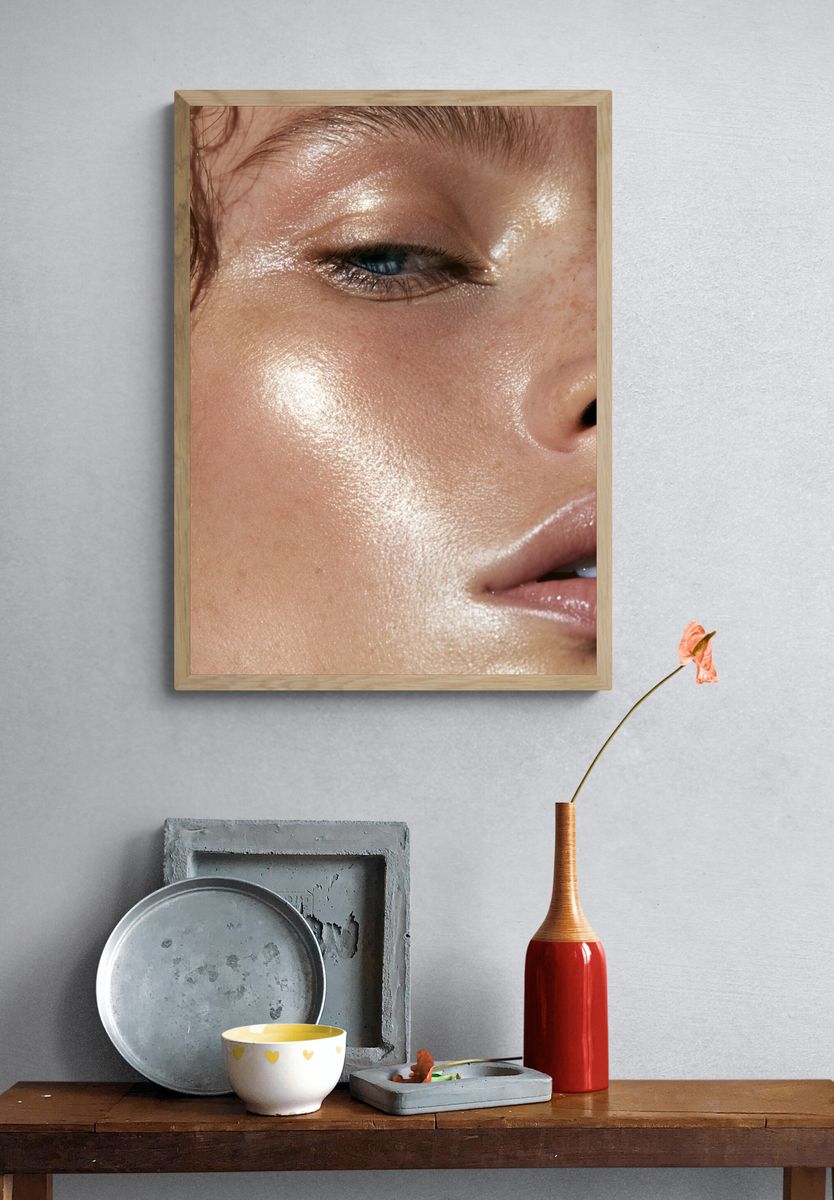 Glossy Beauty Portrait Poster. — room view 3