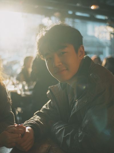 Sunlit Café Portrait Poster. poster print
