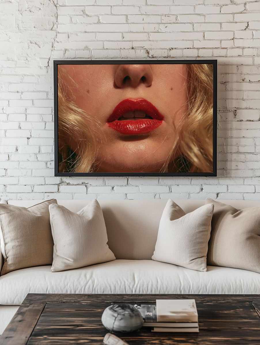 Red Lips Glamour Photography Poster. room preview
