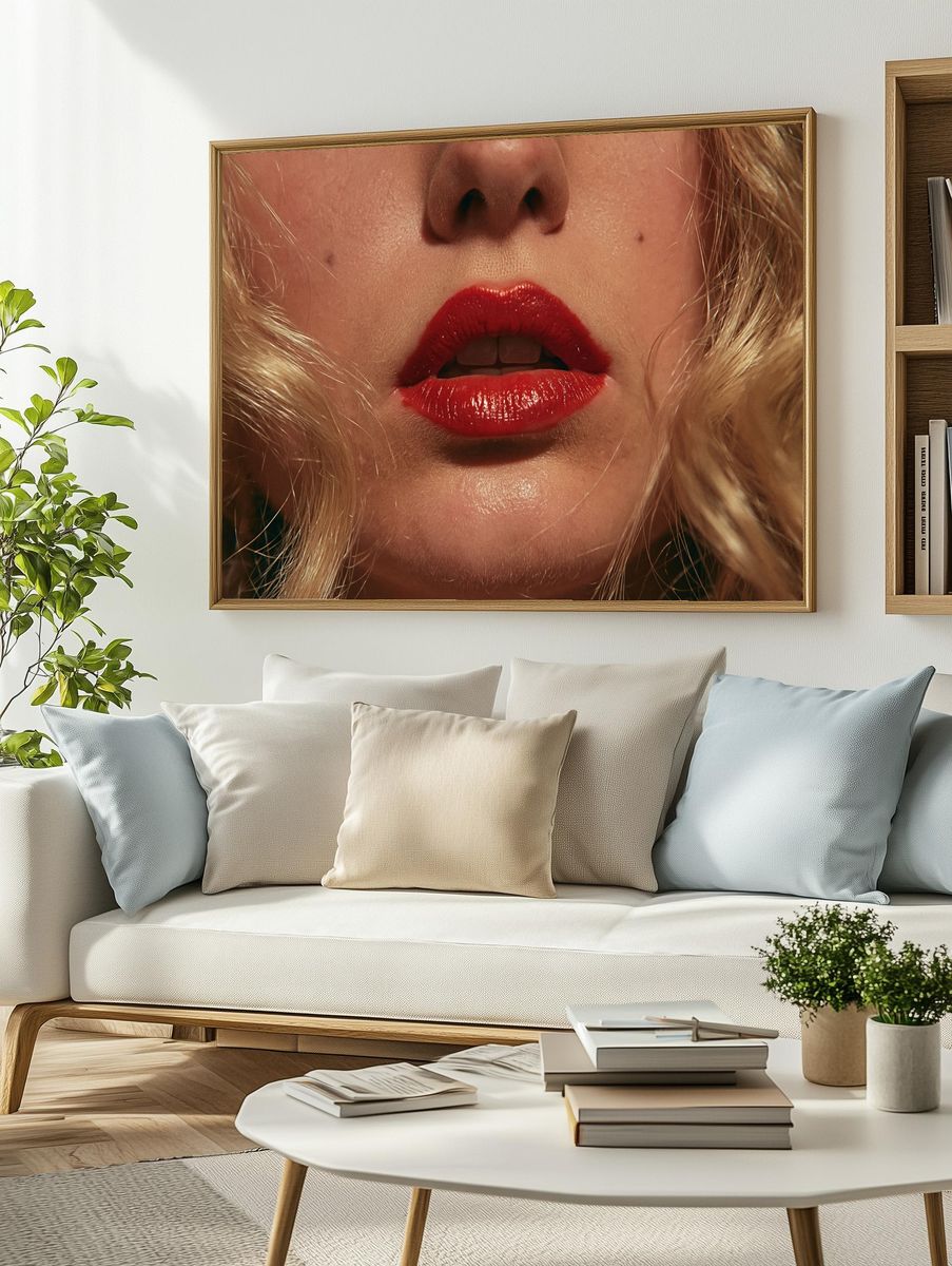Red Lips Glamour Photography Poster. — room view 2