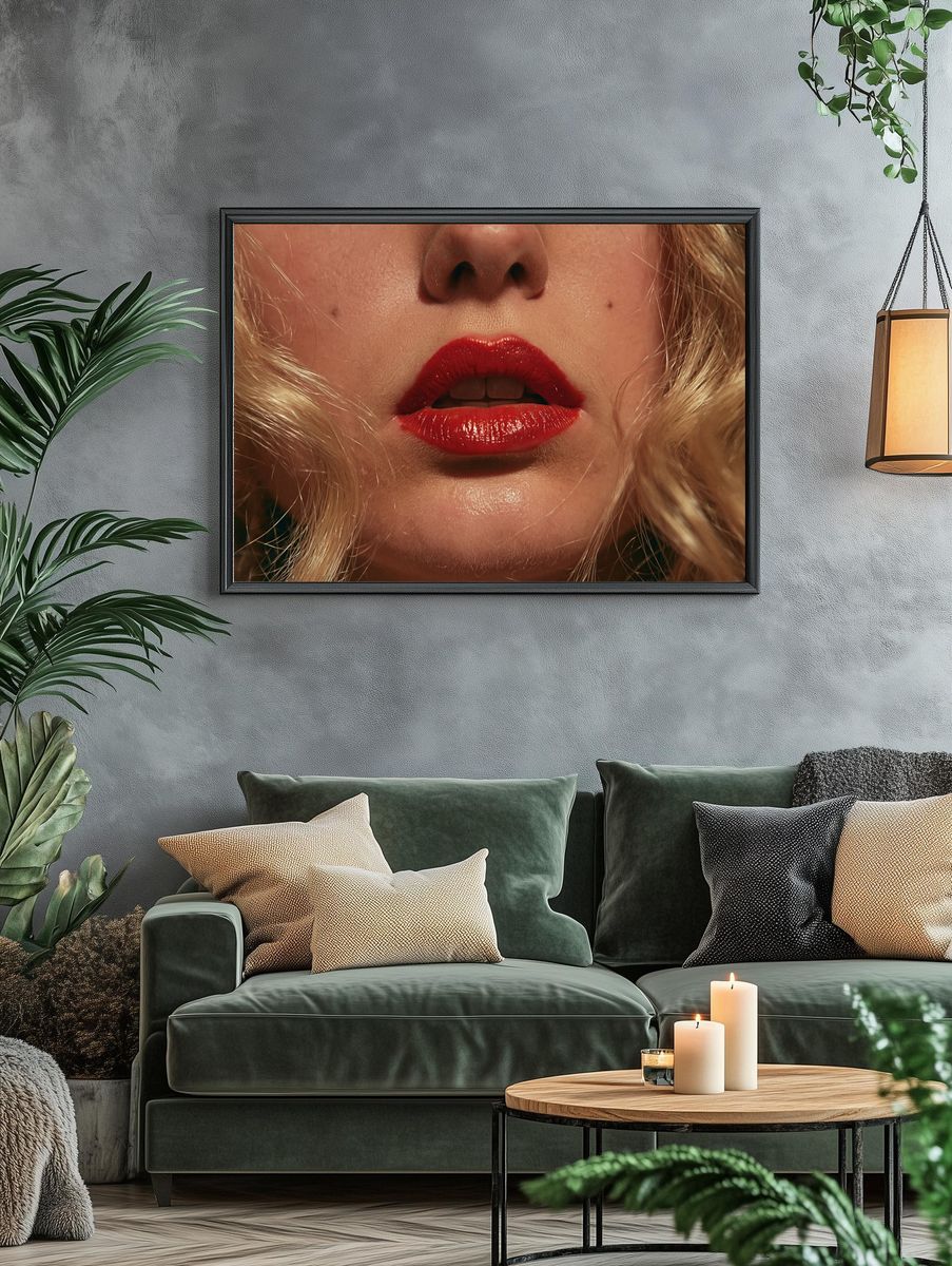 Red Lips Glamour Photography Poster. — room view 4