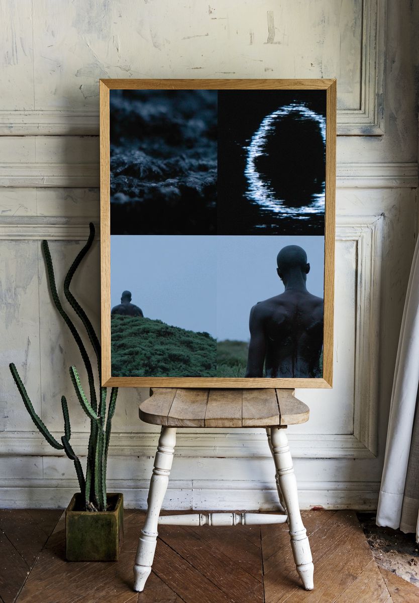 Ethereal Figure in Blue Dusk Print. — room view 1