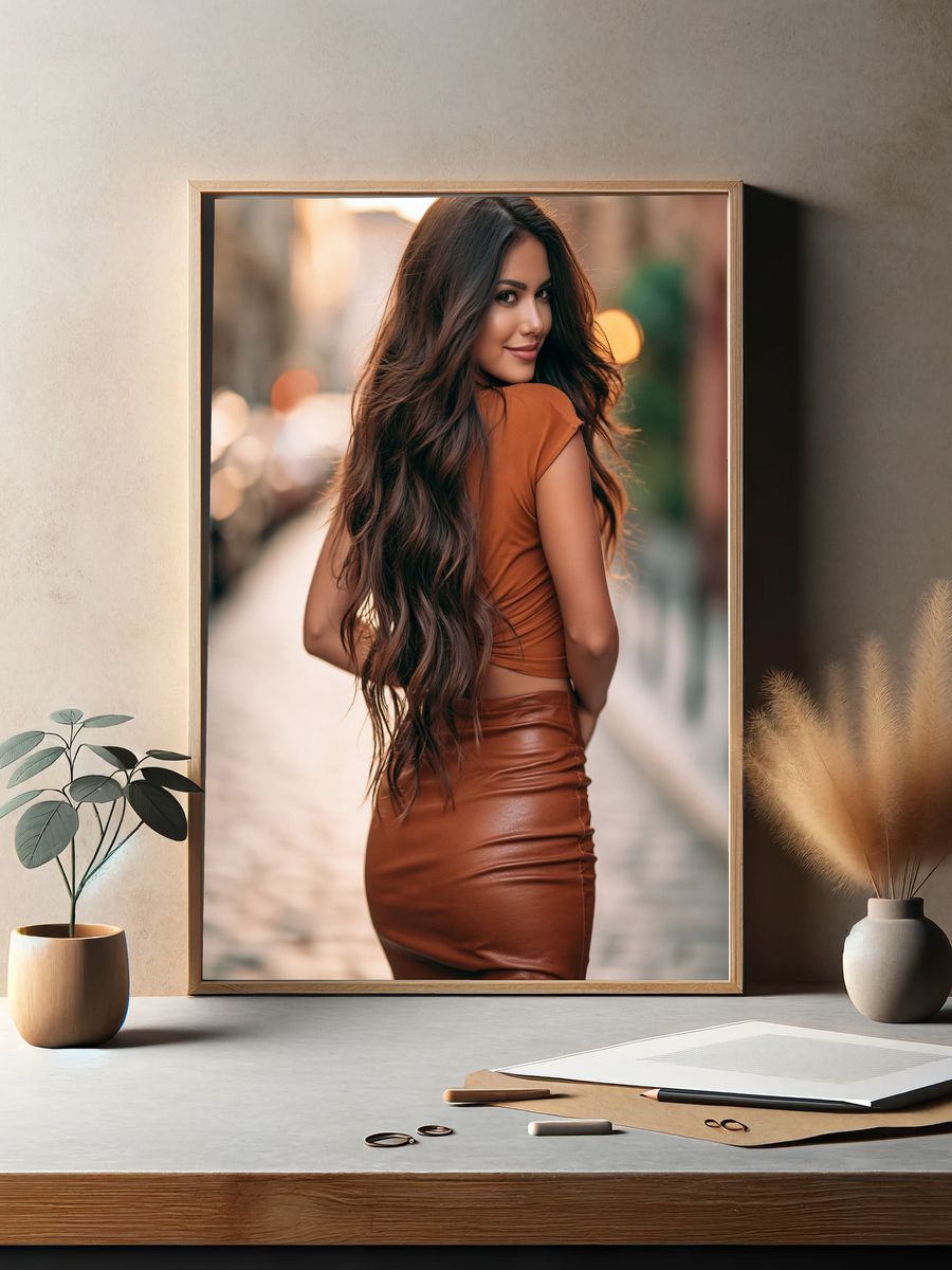 Elegant Woman Portrait Print. — room view 2