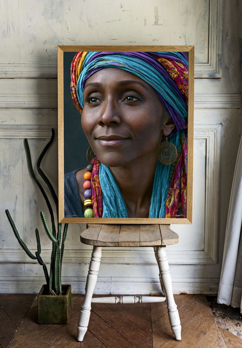 Colorful Portrait Photography Poster. — room view 1