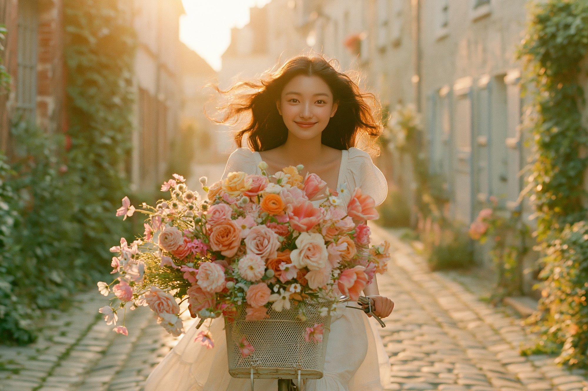 Flower Bicycle Portrait Print. poster — photography art