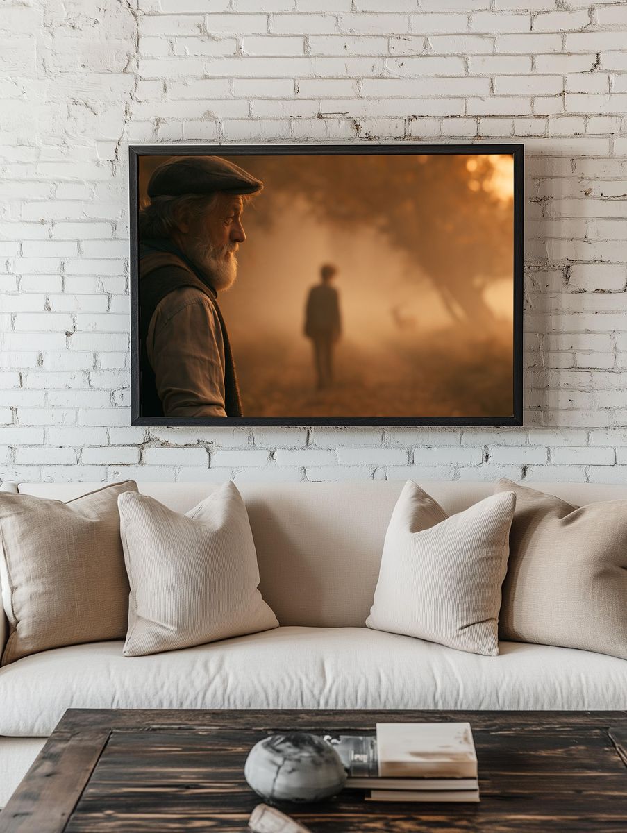 Foggy Sunset Portrait Poster. — room view 1