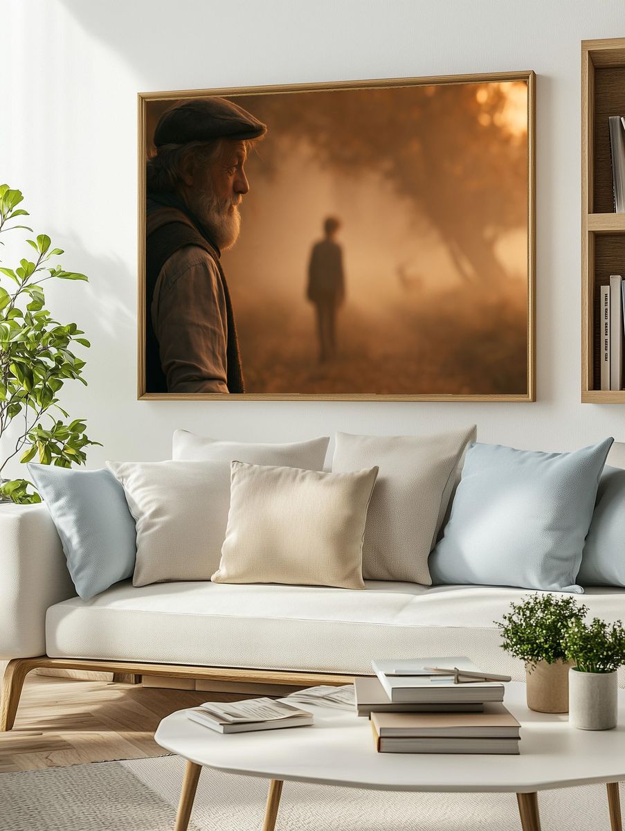 Foggy Sunset Portrait Poster. — room view 2