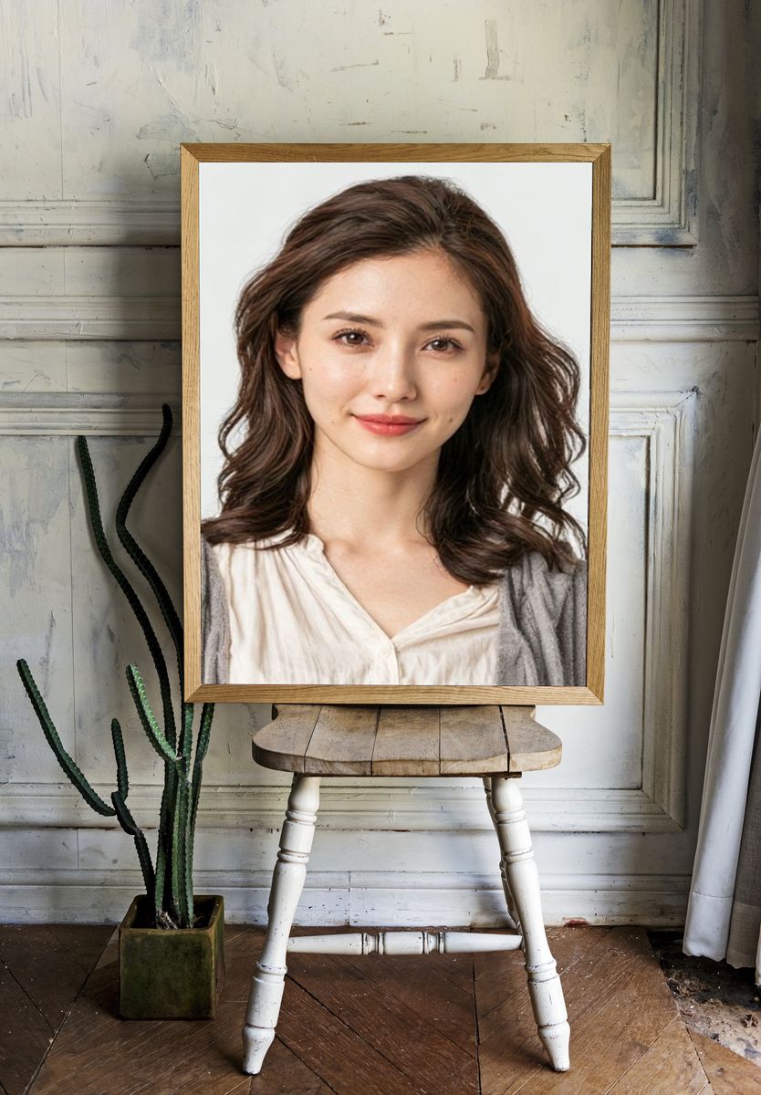 Elegant Woman Portrait Print. room preview