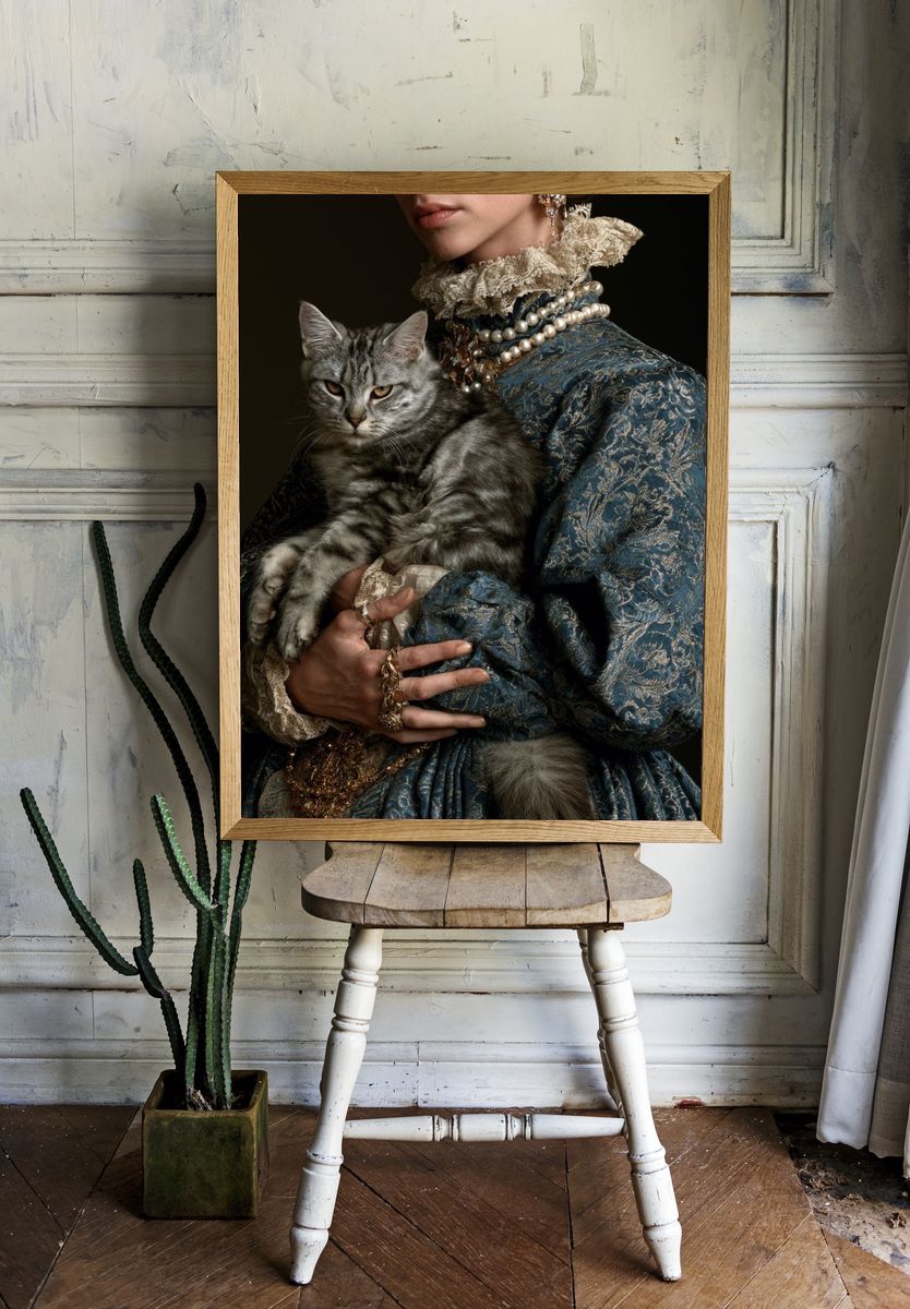 Regal Cat Portrait Photography Poster. room preview