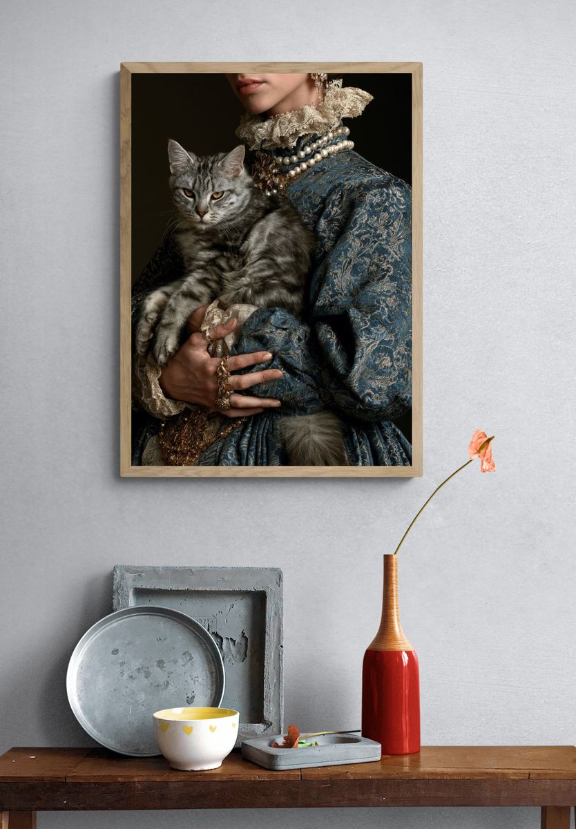 Regal Cat Portrait Photography Poster. — room view 3
