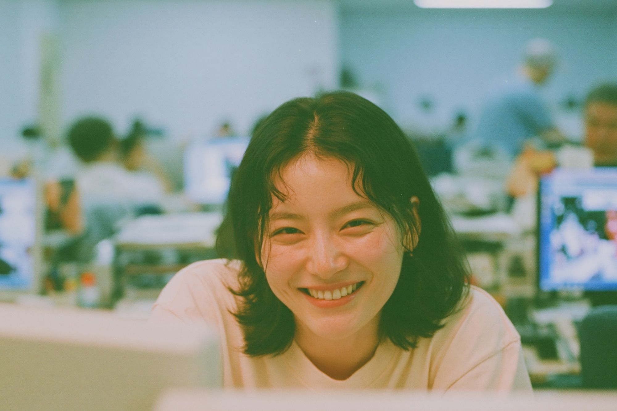 Smiling Woman Office Portrait Print. poster detail