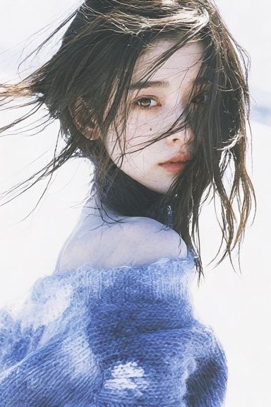 Windblown Portrait Photography Poster. poster detail