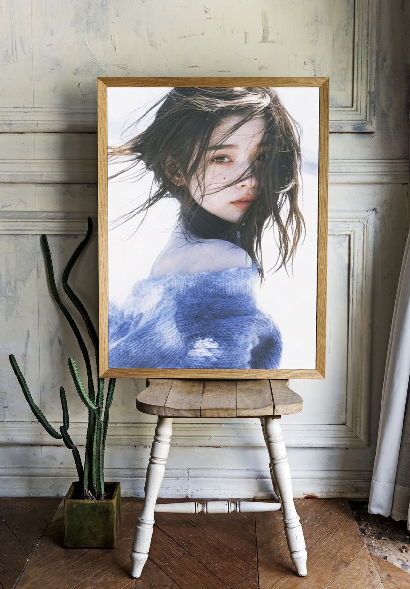 Windblown Portrait Photography Poster. — room view 1
