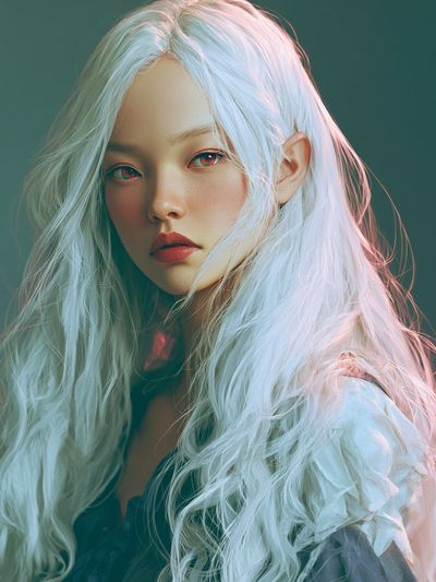 White-Haired Portrait Photography Poster.