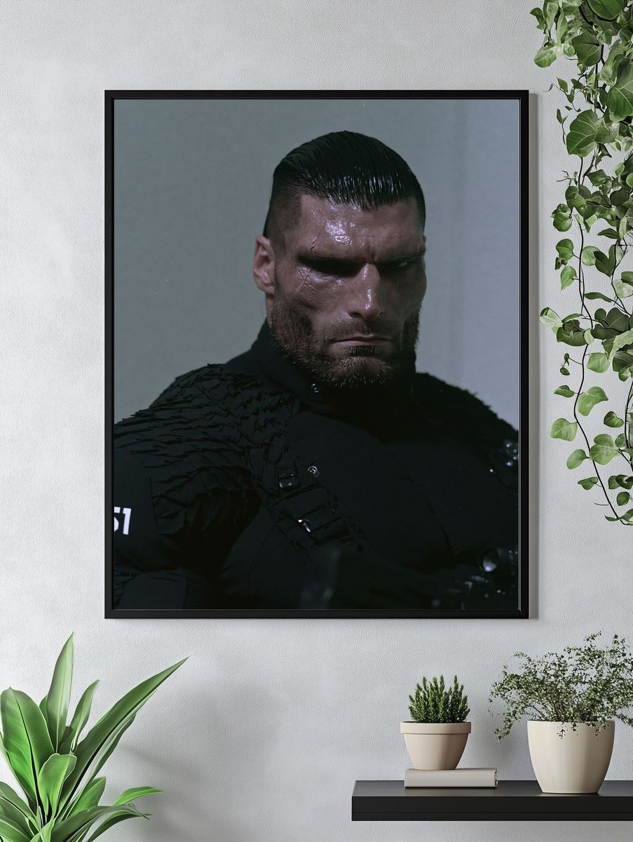 Dark Futuristic Portrait Poster. — room view 4