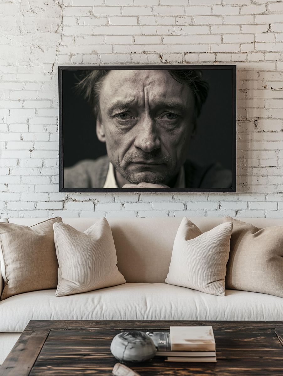 Intense Male Portrait Photography Poster. — room view 1