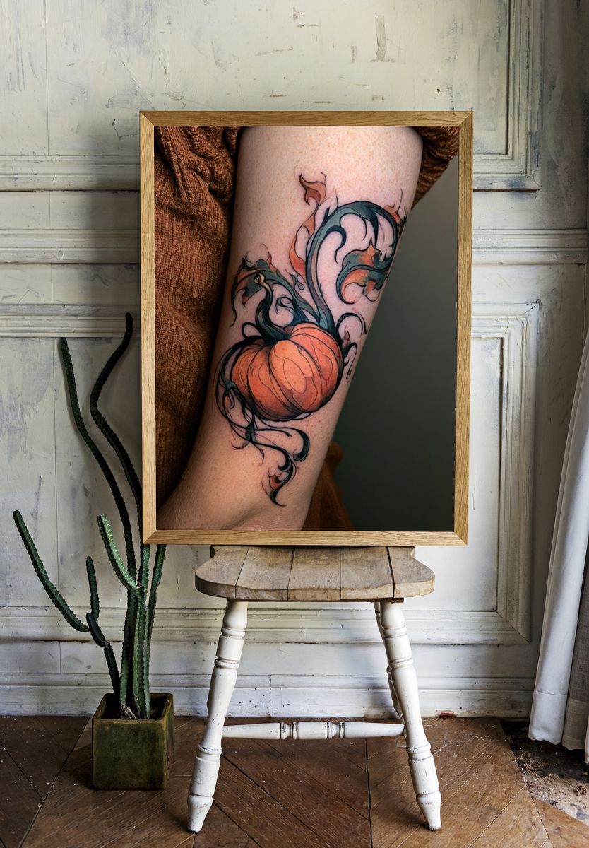 Pumpkin Tattoo Photography Poster. — room view 1