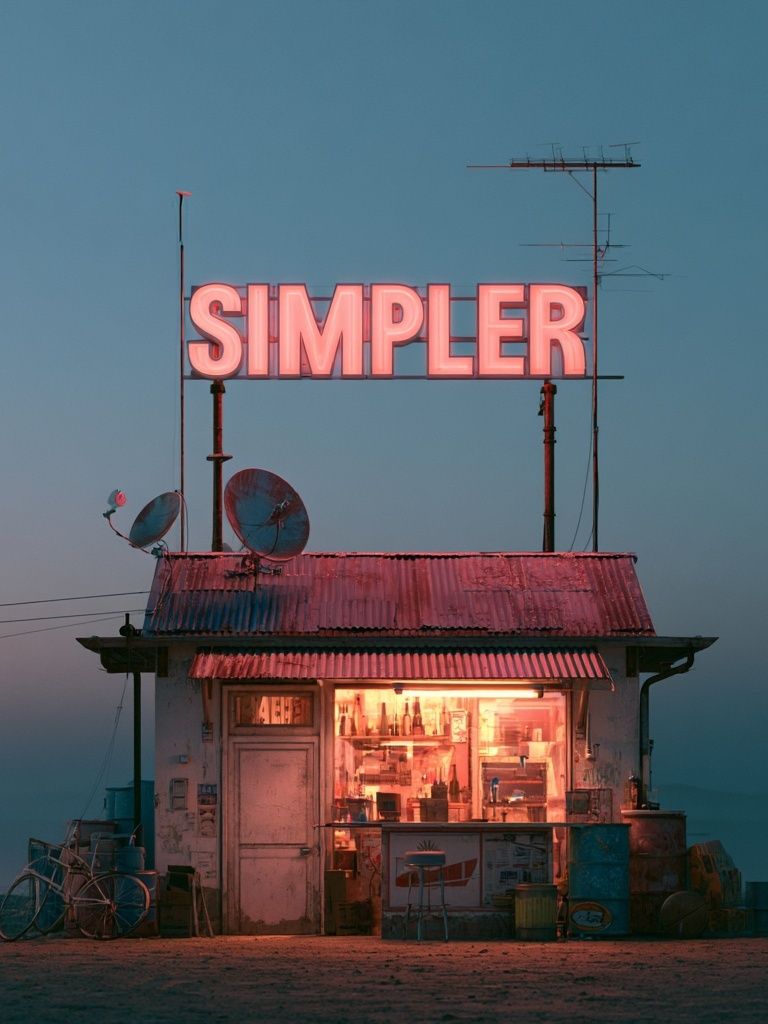 Neon Simpler Shack Photography Poster. poster — photography art