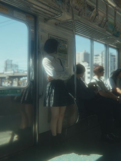 Tokyo Train Commute Photography Poster. poster