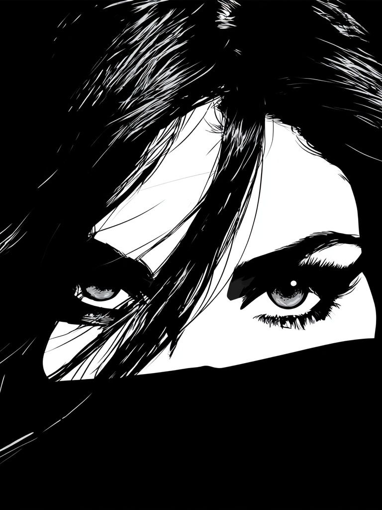 Monochrome Woman Eyes Poster. poster detail