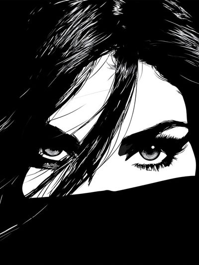 Monochrome Woman Eyes Poster.