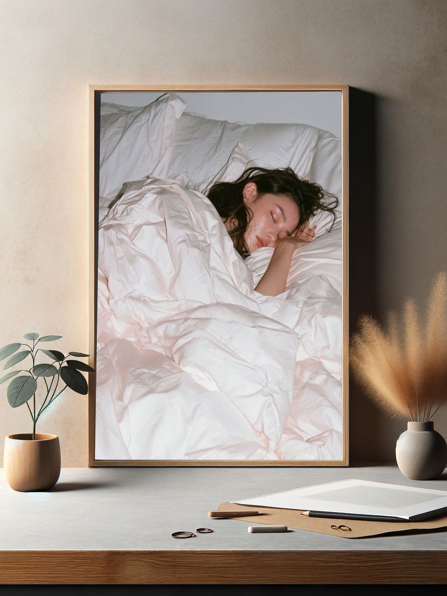 Sleeping Woman Photography Poster. — room view 2