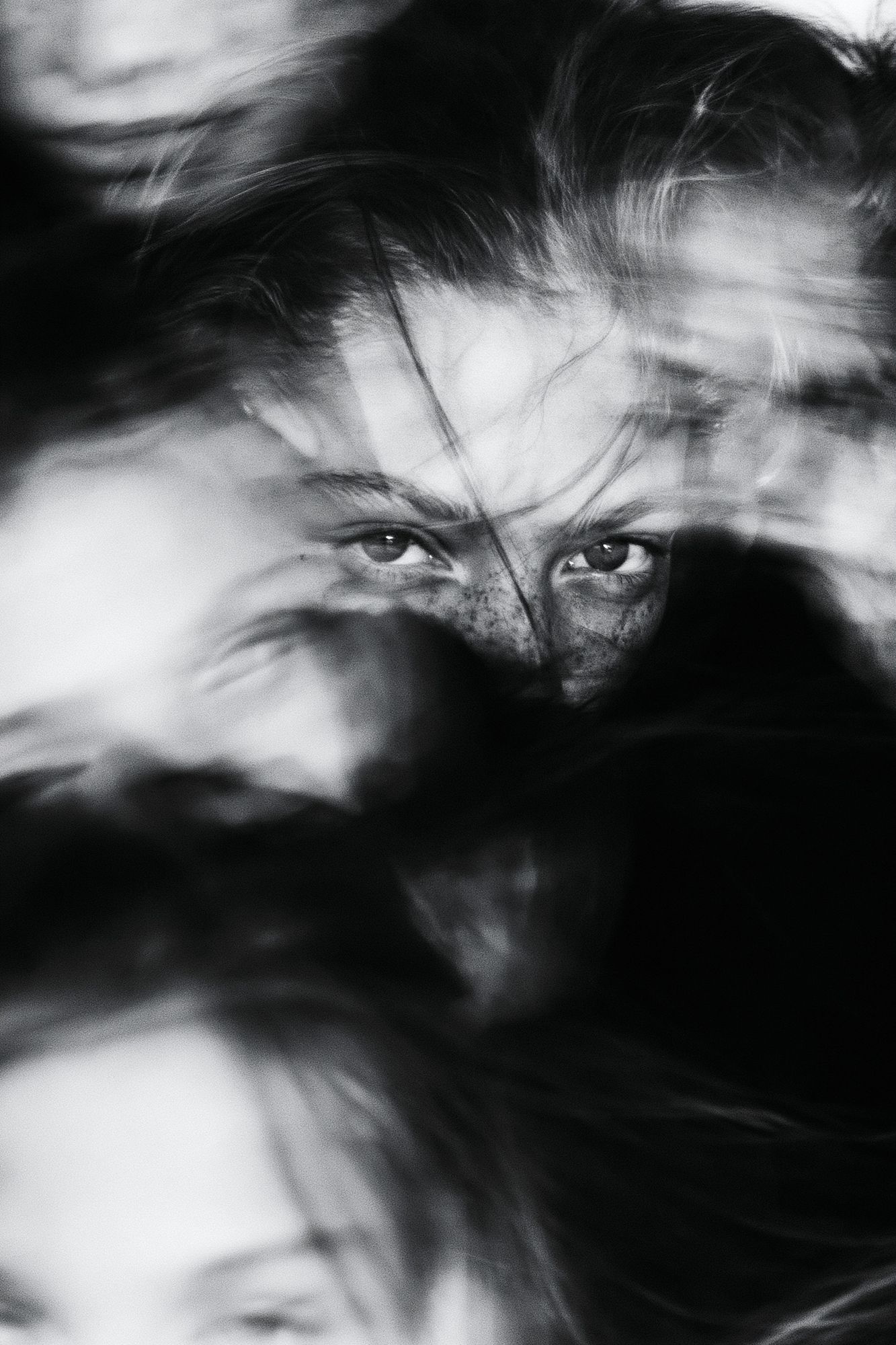 Moody Monochrome Portrait Poster. poster — photography art