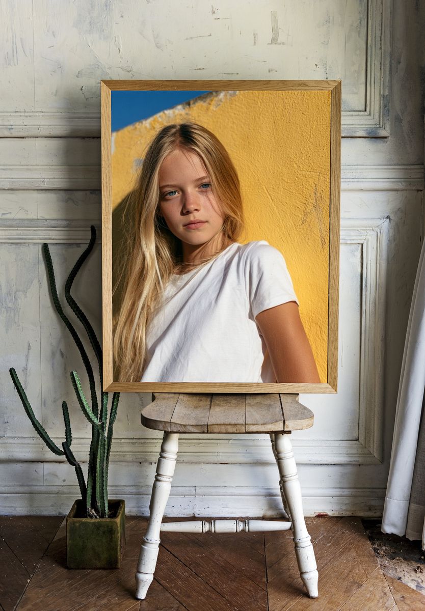 Sunlit Girl Portrait Poster. — room view 1