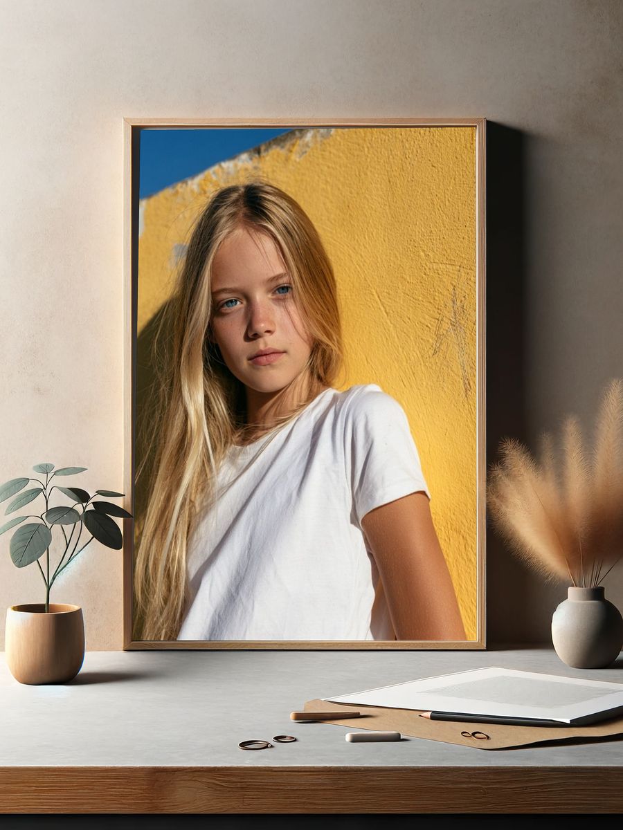 Sunlit Girl Portrait Poster. — room view 2