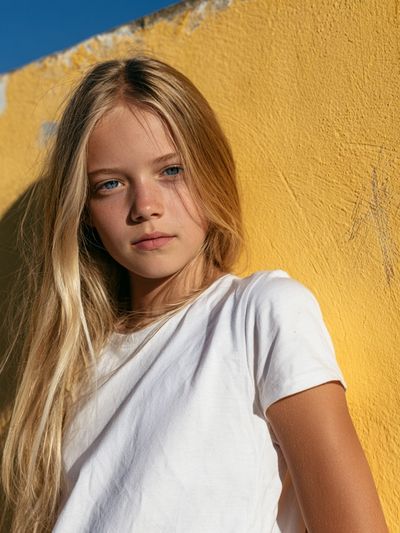 Sunlit Girl Portrait Poster.