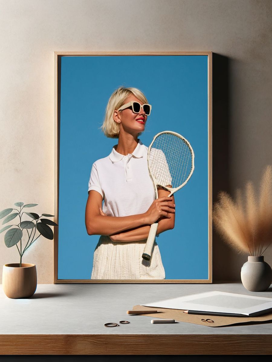 Tennis Woman Photography Poster. — room view 2