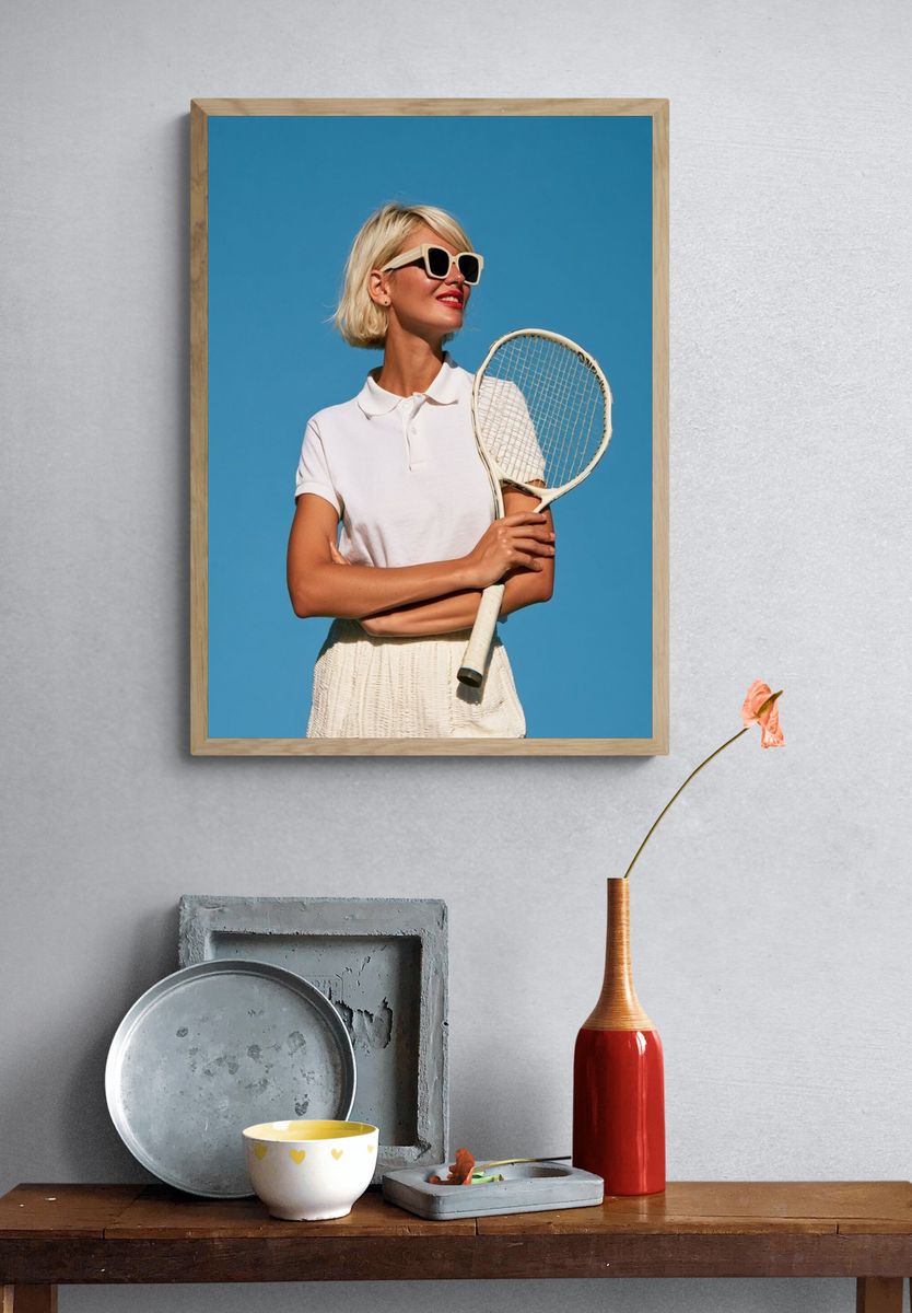 Tennis Woman Photography Poster. — room view 3