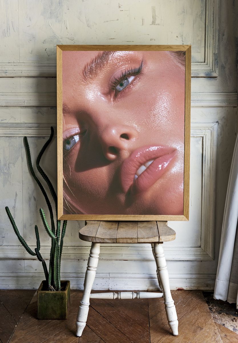 Glossy Portrait Photography Poster. — room view 1