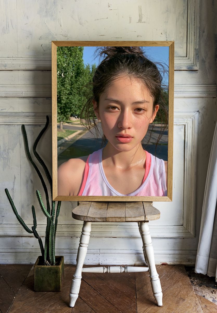 Sunlit Runner Portrait Print. — room view 1