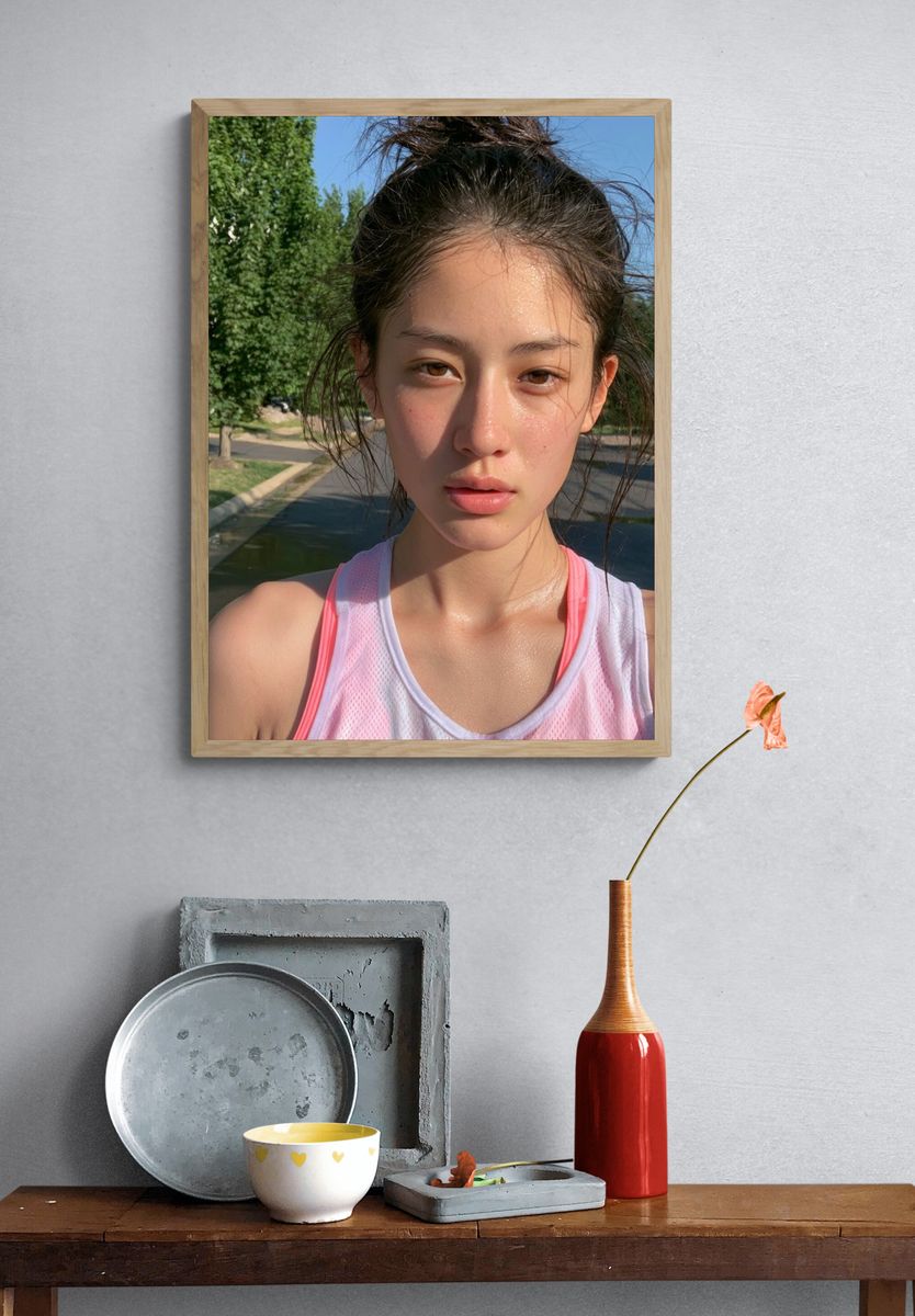 Sunlit Runner Portrait Print. — room view 3