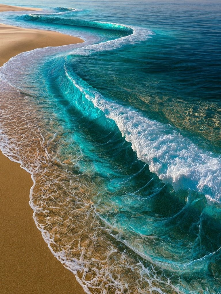 Turquoise Shoreline Photography Poster. poster detail