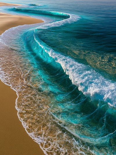 Turquoise Shoreline Photography Poster. poster