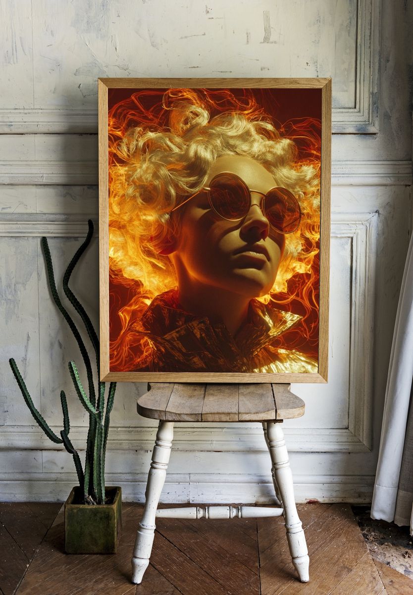 Fiery Portrait — Photography Print. — room view 1
