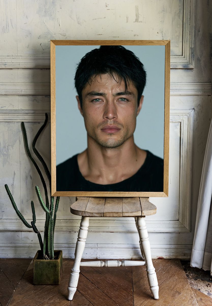 Moody Male Portrait Photography Poster. room preview