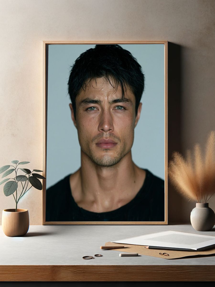 Moody Male Portrait Photography Poster. — room view 2