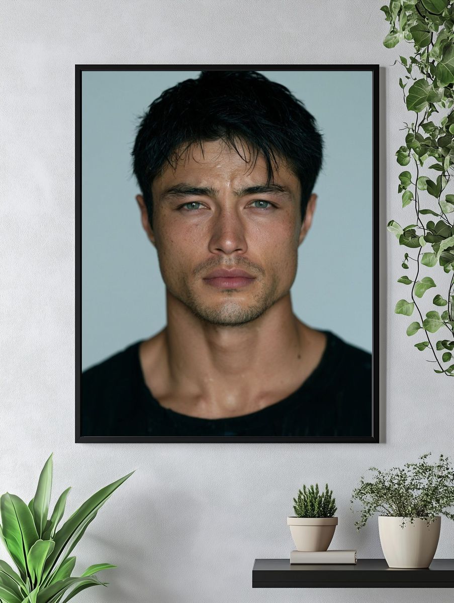 Moody Male Portrait Photography Poster. — room view 4